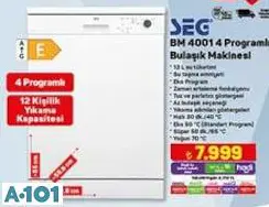 SEG BM 4001 4 PROGRAMLI BULAŞIK MAKİNESİ